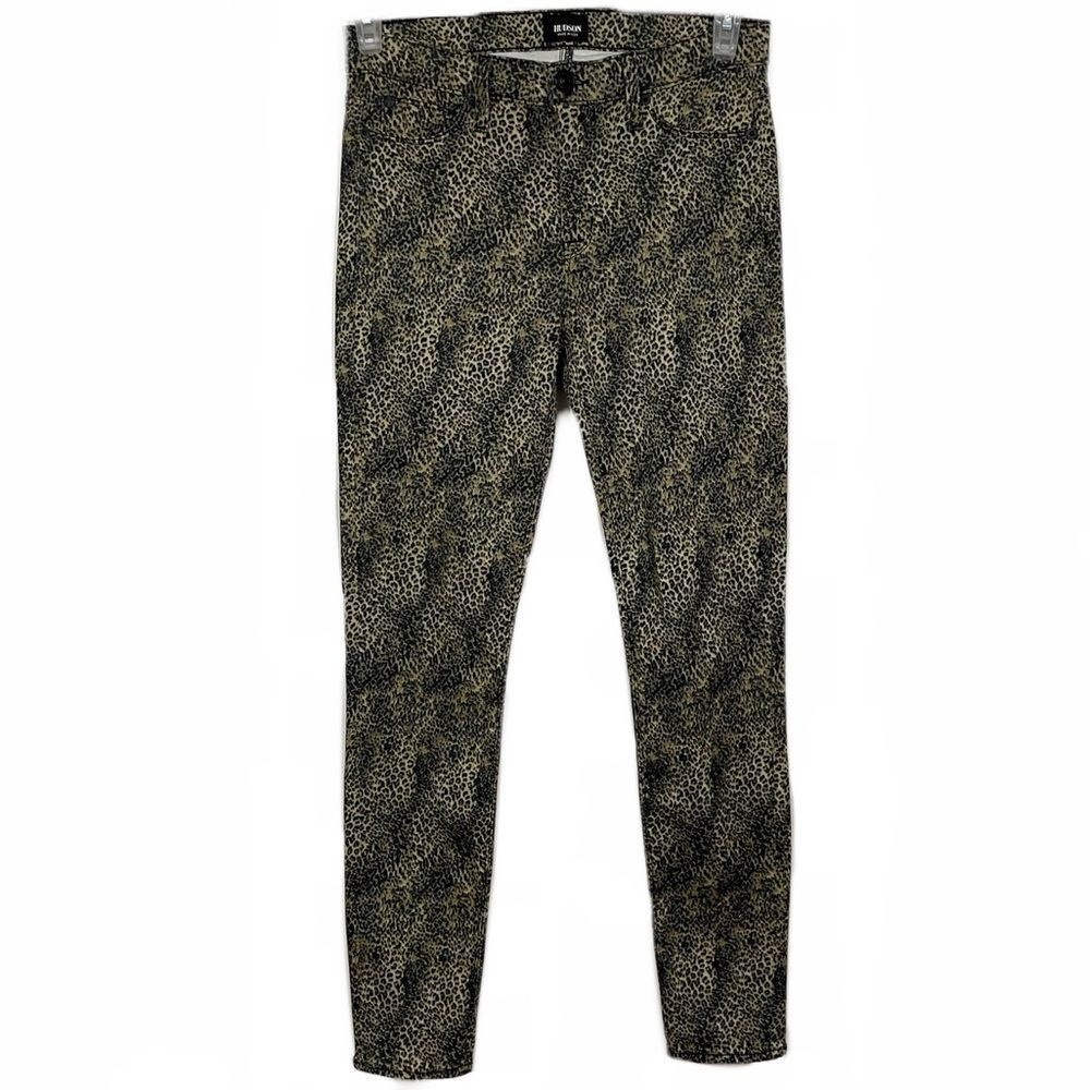 Hudson Cheetah Print Nino Mid Rise Skinny Jeans